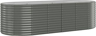 vidaXL Garden Raised Bed Galvanised Steel 249x100x68 cm Grey Vidaxl