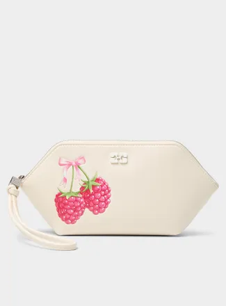 Ganni Womens Bou raspberry cosmetics case