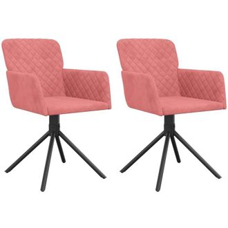 vidaXL Sillas De Comedor Giratorias 2 Unidades Terciopelo Rosa Vidaxl