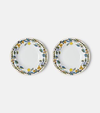 La DoubleJ Borboni White set of 2 porcelain soup plates