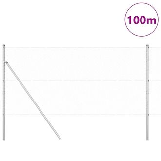 Berkfield Home Hexagon Fence 1.4x100 m Galvanised Steel in Silver