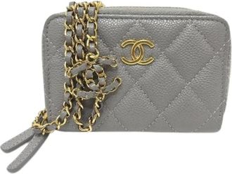 Chanel Pre-owned Vintage Mini Shoulder Bag - Dames - Vintage Mini Tas - Grijs - ONE Size - Leer - Vintage