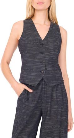 1.State Irregular Stripe Cotton Vest in Rich Black at Nordstrom, Size 4