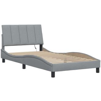 vidaXL Estructura De Cama Sin Colch&oacute;n Tela Gris Claro 90x200 Cm Vidaxl