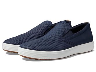 Ecco Soft 7 Slip-On 2.0 Perforated Mens Shoes Marine/Marine/Lion : EU 40 (US Mens 6-6.5) M, Leather
