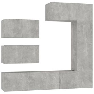 Berkfield Home 6 Piece TV Cabinet Set Concrete Grey Engineered Wood