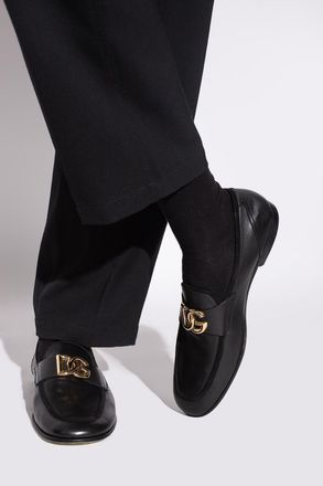 Dolce & Gabbana Leather Loafers, Mens, Black