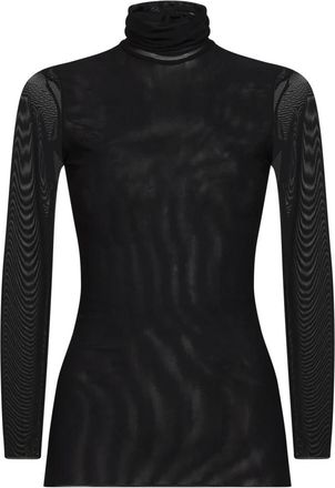 Blanca Vita Turtleneck met tule voering - Dames - Coltruien - Zwart - XS - Tule - Truien & Vesten