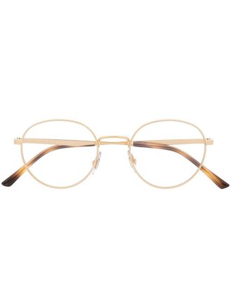 Ray-Ban polished-effect round-frame glasses - unisex - Metal (Other) - 48 - Gold