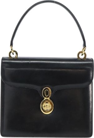 Gucci Vintage Handbag Leather Black Leather Handbag (Pre-Owned)