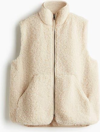 H&M Teddy Gilet in Light Beige at Nordstrom, Size Xx-Small
