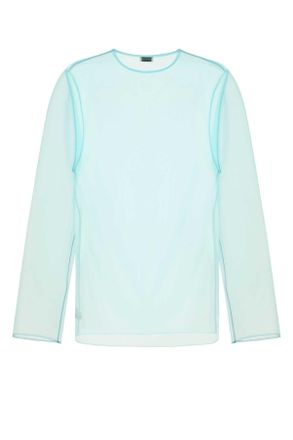 Dries Van Noten Lichtblauwe Organza Camille Top