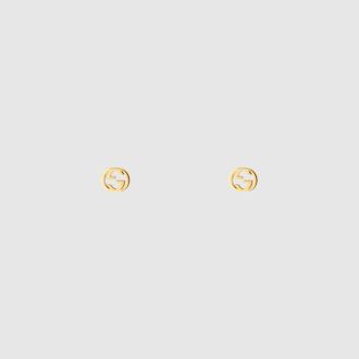 Gucci Interlocking 18k Gold Earrings, Yellow Gold, Yellow Gold