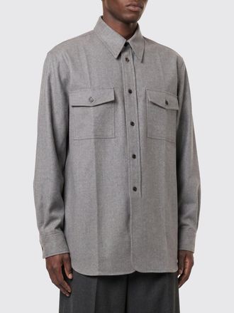Bottega Veneta Long-Sleeved Cotton Shirt with French Collar and Patch Pockets