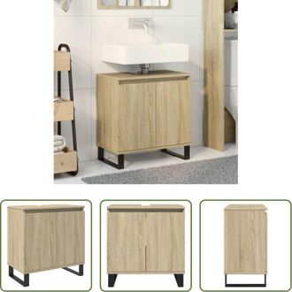 vidaXL Mobile da bagno Rovere Sonoma - Mobile da Bagno Rovere Sonoma 58x33x60 cm in Legno Multistrato