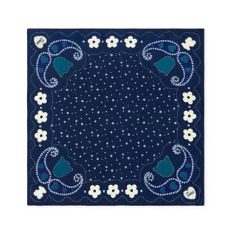 Tous Tous, Accessoires, Dames, Blauw, ONE Size, Zijden Vierkante Sjaal