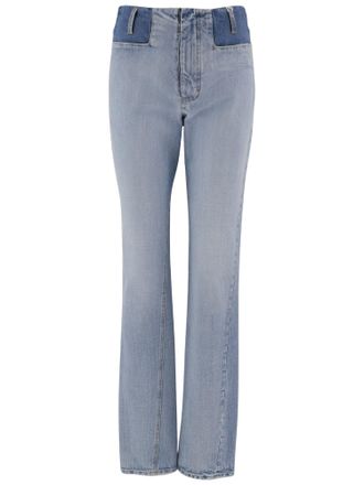 Maison Margiela Light Blue Denim Jeans With Subtle Patchwork Details