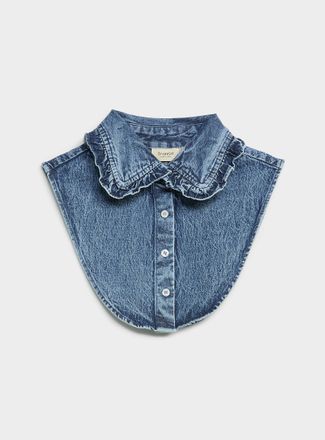 Fransa Womens Ruffled denim faux-collar