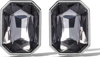 Jessica Simpson Gemstone Crystal Stud Earrings in Smoke Grey at Nordstrom