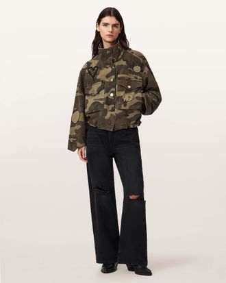 AllSaints Cotton Clay Camo Patch Jacket, Size: XS