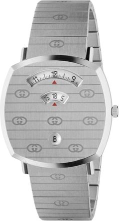 Gucci Accessoires, Heren, Grijs, ONE Size, Luxe Heren Stalen Horloge