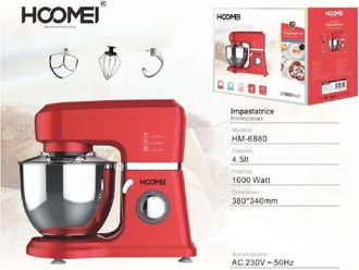 Trade Shop Trade Shop - Impastatrice Planetaria Professionale Acciaio Inox Per 4.5l Da 1000w 6 Velocit&agrave;