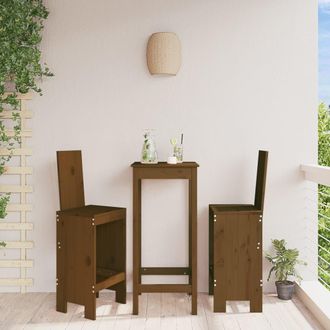 vidaXL Taburetes De Cocina 2 Uds Madera Pino Marr&oacute;n Miel 40x42x120 Cm Vidaxl