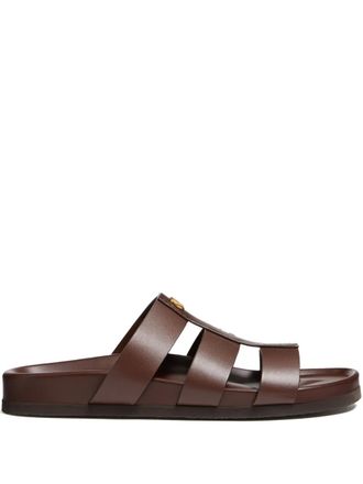 Valentino Garavani Studshield leather sandals - Brown
