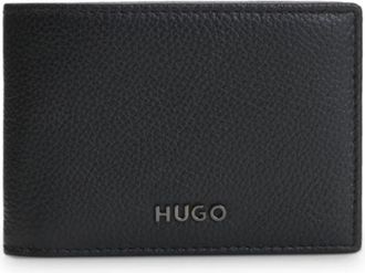HUGO BOSS Leather bifold wallet with metallic logo lettering