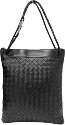 Bottega Veneta Tweedehands leren schoudertassen - Heren - Vintage Schoudertas - Zwart - ONE Size - Vintage