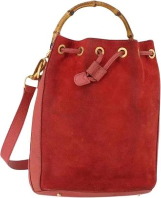Gucci Pre-owned Bucket Bags, female, Red, Size: ONE SIZE Pre-owned Vintage Bucket Bag