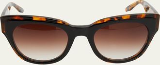 Barton Perreira Lioness Havana Acetate Cat-Eye Sunglasses