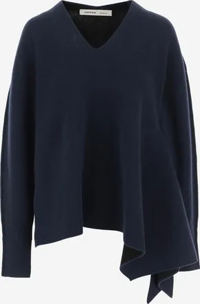 Carven kasjmier trui met asymmetrische zoom