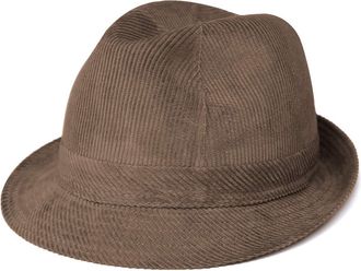 Fiebig Westminster Corduroy hat | Trilby for Women & Men Made of Cotton | in Fedora with Cord Set, Inner Band & mesh Lining (60-XL, Brown)