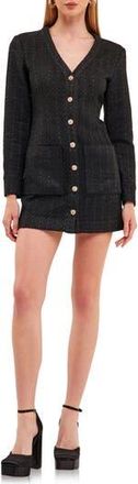 endless rose Textured Long Sleeve Dress in Black at Nordstrom Rack, Size X-Small