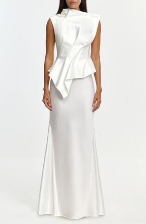 Acler Harty Sleeveless Maxi Gown in Ivory at Nordstrom, Size 10