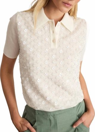 Tanya Taylor Camilla Knit Top In Cream