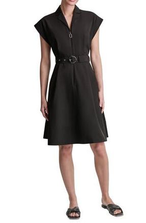 DKNY Belted A-Line Shirtdress in Black at Nordstrom Rack, Size 16