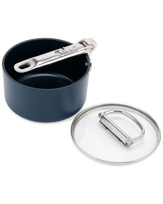 Joseph Joseph Space Ceramic Non-Stick 1.4Qt Saucepan With Folding Handle & Lid