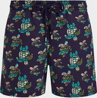 Vilebrequin Mens Landscape Turtles Swim Shorts