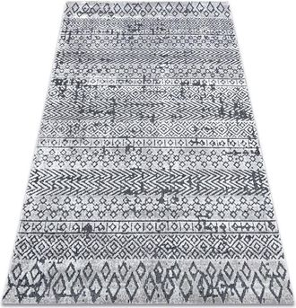 RugsX Alfombra Structural Sierra G6042 Tejido Plano Gris Claro - Geom&eacute;trico, &Eacute;tnico Beige 120x170 Cm