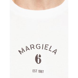Maison Margiela Logo-Printed Crew Neck T-Shirt - White