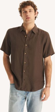 Nautica Mens Classic Fit Short-Sleeve Linen Shirt