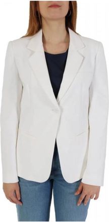 Emporio Armani Single-Breasted Blazer - Dames - Blazers - Wit - L - Katoen - Jassen