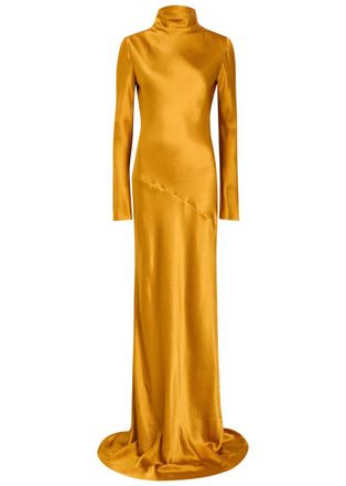 Tove Gio Crinkled Silk Gown - Gold - 38 (UK10 / S)