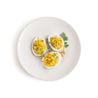 La Redoute Interieurs Set van 4 platte borden in aardewerk met parelrand, Akoya