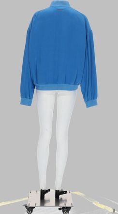 Versace Silk Poplin Blouson Jacket - Blue