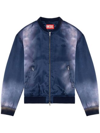 Diesel J-Martex satin bomber jacket - men - Viscose/Lyocell - 48 - Blue