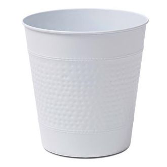 Happimess Riley Modern Classic Hammered Steel Accent 2-Gallon Wastebasket in Matte White at Nordstrom