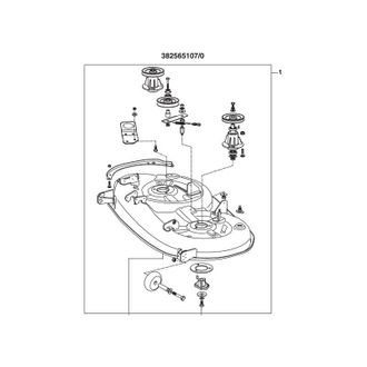 STIGA Sports Piatto di taglio assemblato trattorino rasaerba ORIGINALE STIGA SD108 senza lame
